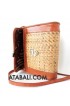 Rattan bag with leather style